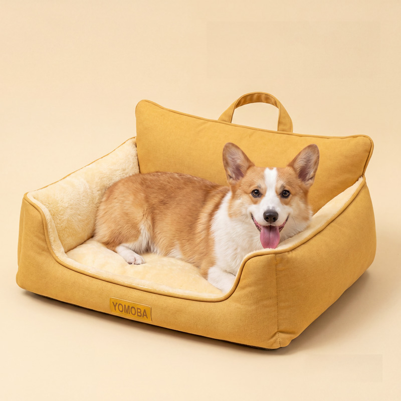 Cama cuadrada de espuma viscoelástica suave y lujosa para mascotas para el invierno