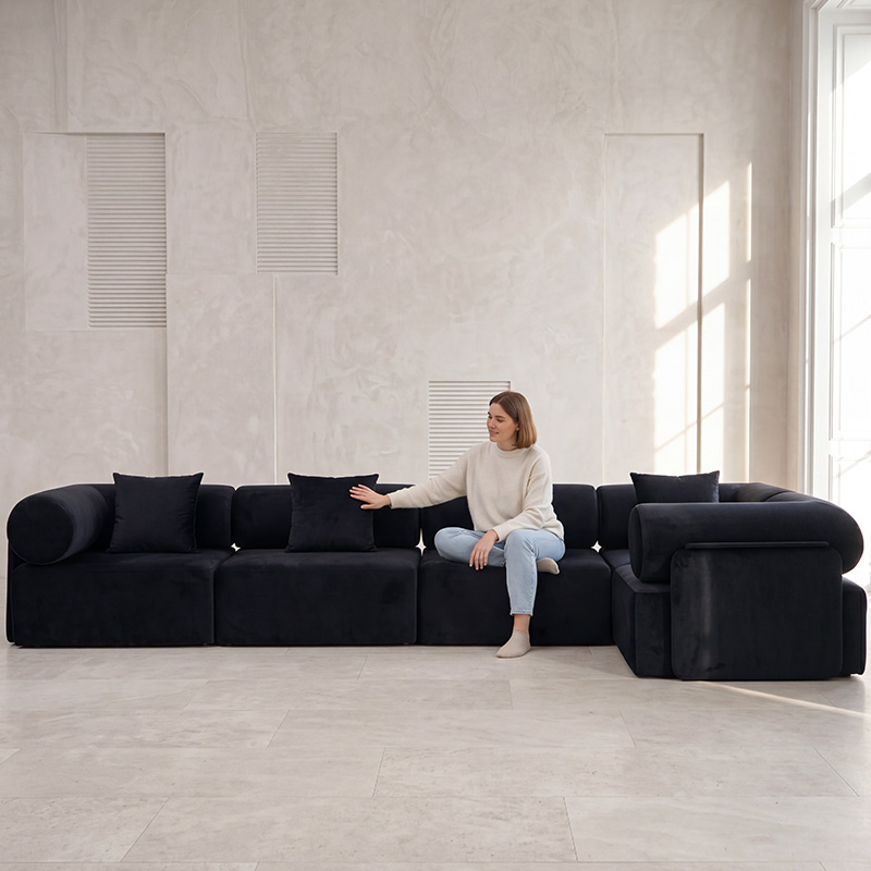 Sofá modular de compresión en forma de L